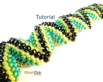 Peyote Stitch Bracelet Pattern - Seed Bead Bracelet Pattern - Beading Patterns and Tutorials - Beadweaving Tutorials - PDF - Zigzag Bracelet