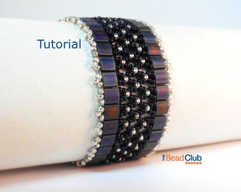 Tila Bead Patterns - Beaded Bracelet Patterns - Seed Bead Patterns - Beading Tutorials and Patterns - Beadweaving Tutorial - Netted Cuff