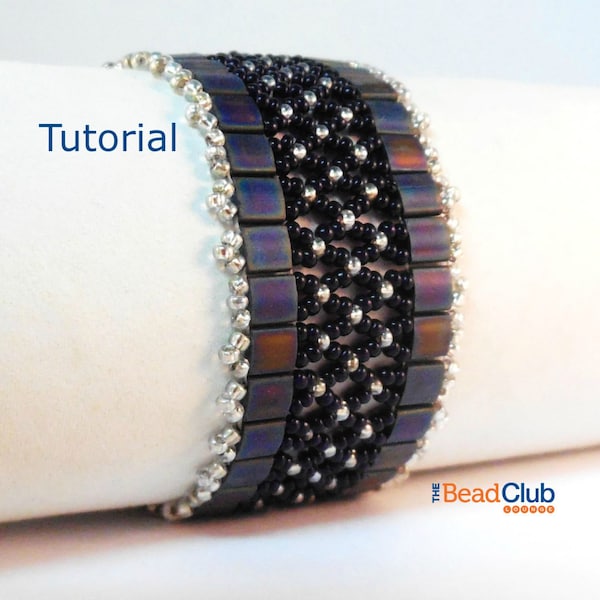 Tila Bead Patterns - Beaded Bracelet Patterns - Seed Bead Patterns - Beading Tutorials and Patterns - Beadweaving Tutorial - Netted Cuff
