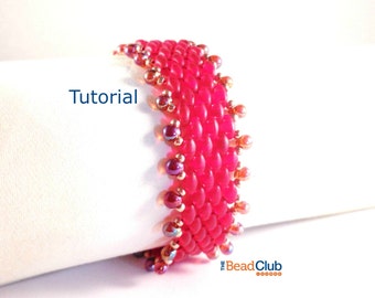 SuperDuo Bead Pattern - Peyote Bracelet Patterns - Beading Patterns and Tutorials -  Beadweaving Tutorial - Beadwork PDF- Amadeo Bracelet