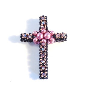 Beaded Cross Patterns Beaded Cross Ornament Beaded Christmas Ornament Patterns Beading Patterns and Tutorials Encrusted Cross image 1