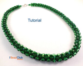 Beaded Necklace Patterns - Right Angle Weave - Beading Tutorials and Patterns - Beadweaving Tutorials - Beadwork PDF - Reversible Necklace