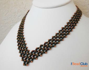 Seed Bead Necklace Pattern - Right Angle Weave Tutorials - Beading Patterns and Tutorials - Beadweaving Tutorials - Alanis Necklace