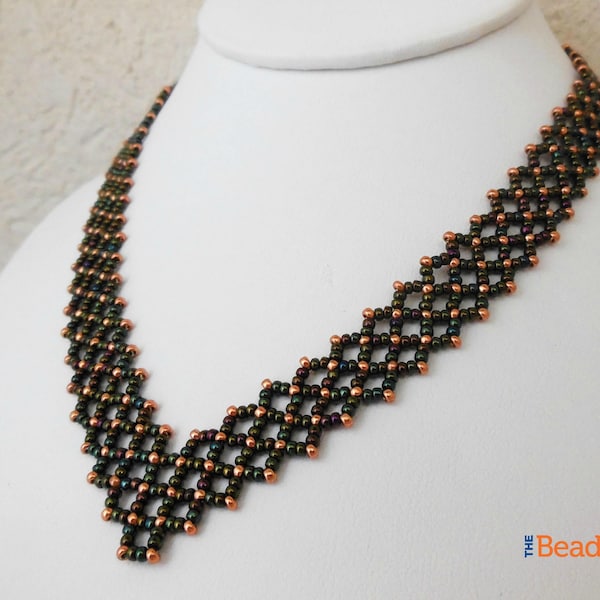 Seed Bead Necklace Pattern - Right Angle Weave Tutorials - Beading Patterns and Tutorials - Beadweaving Tutorials - Alanis Necklace