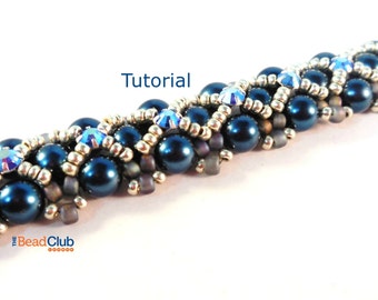 Right Angle Weave Patterns - Beaded Bracelet Patterns - Beading Pattern and Tutorial -  Beadweaving Tutorial - Scalloped Edges Bracelet