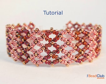 Right Angle Weave Patterns - Beaded Bracelet Patterns - Seed Bead Patterns - Beadweaving Patterns - Beading Tutorials - Striped Bracelet