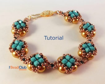 Right Angle Weave Bracelet Tutorial - Netting Stitch Bracelet Beading Pattern - Beading Tutorial - Beadweaving Tutorial - Bejeweled Bracelet