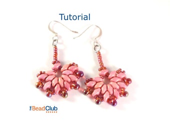 Superduo Bead Patterns - Beaded Earring Patterns - Beading Tutorials and Patterns - Beadweaving Tutorial - Drop Beads - Fantail Earrings