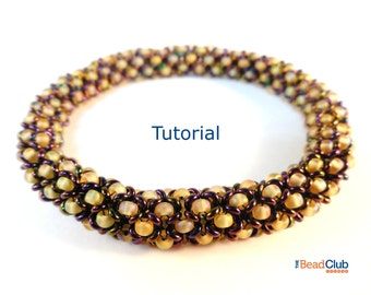 Seed Bead Patterns - Beaded Bracelet Patterns - Beading Tutorials and Patterns - Beadweaving Tutorial - Beaded Bangle - Chenille Bangle