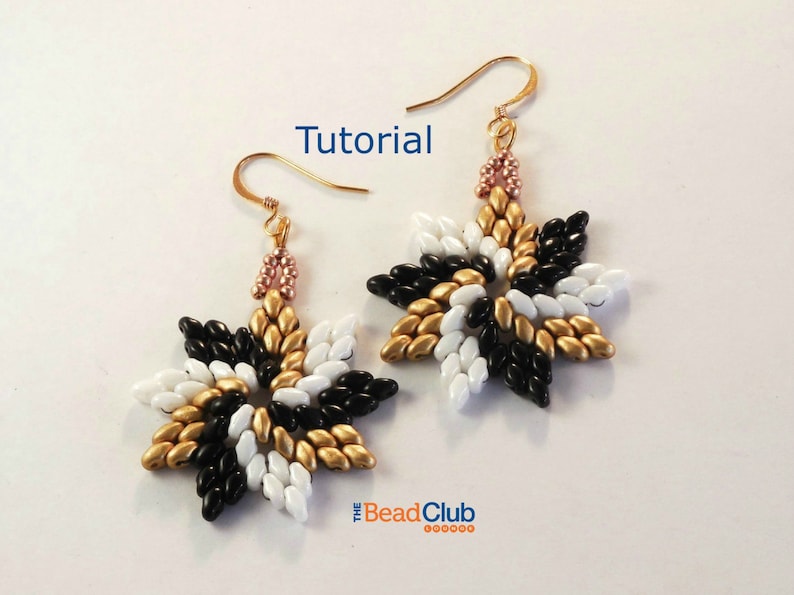 Superduo Bead Patterns Beaded Earring Patterns Beading Etsy
