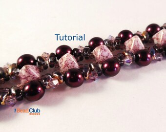 Beaded Bracelet Pattern - SuperDuo Beads Patterns - Pyramid Beads - Beading Patterns and Tutorials -  Beadweaving Tutorial - Brynn Bracelet