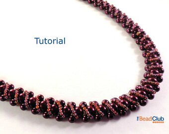 Right Angle Weave Patterns - Beaded Necklace Patterns - Beading Patterns and Tutorials - Beadweaving Tutorials - Swirls Necklace