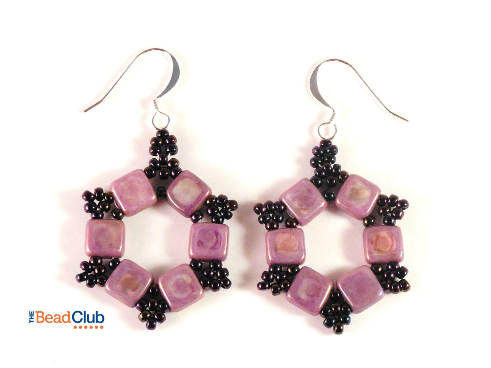 Tile Bead Earrings Pattern Beaded Earring Tutorial Beading Etsy