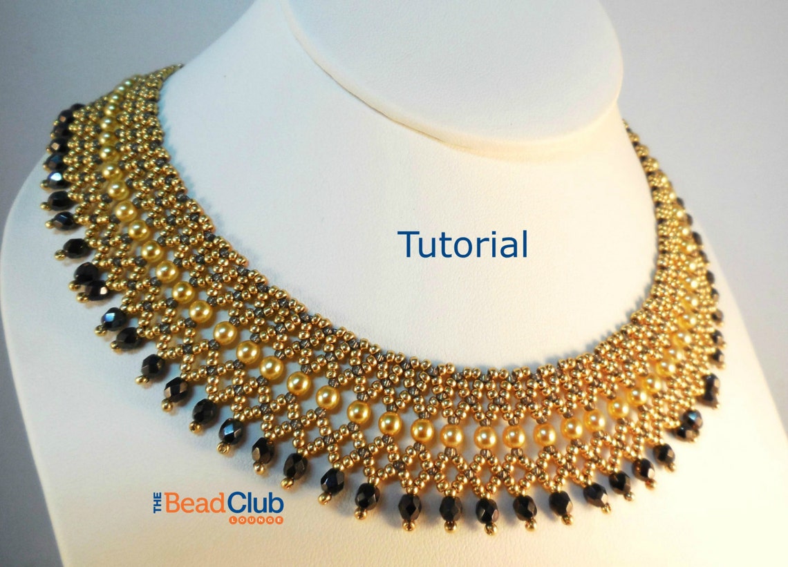 Beaded Necklace Patterns Seed Bead Tutorials Bead Netting Etsy