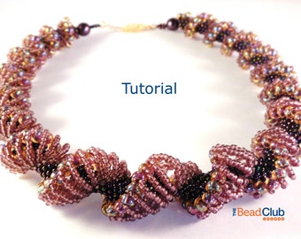 Seed Bead Necklace Pattern - Beaded Necklace Pattern - Beading Pattern and Tutorial - Beadweaving Jewelry PDF - Dutch Spiral Necklace