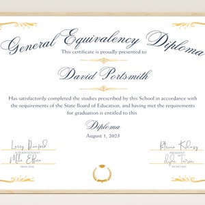 GED Diploma Certificate, Editable and Printable Template, US Ltr, Add ...
