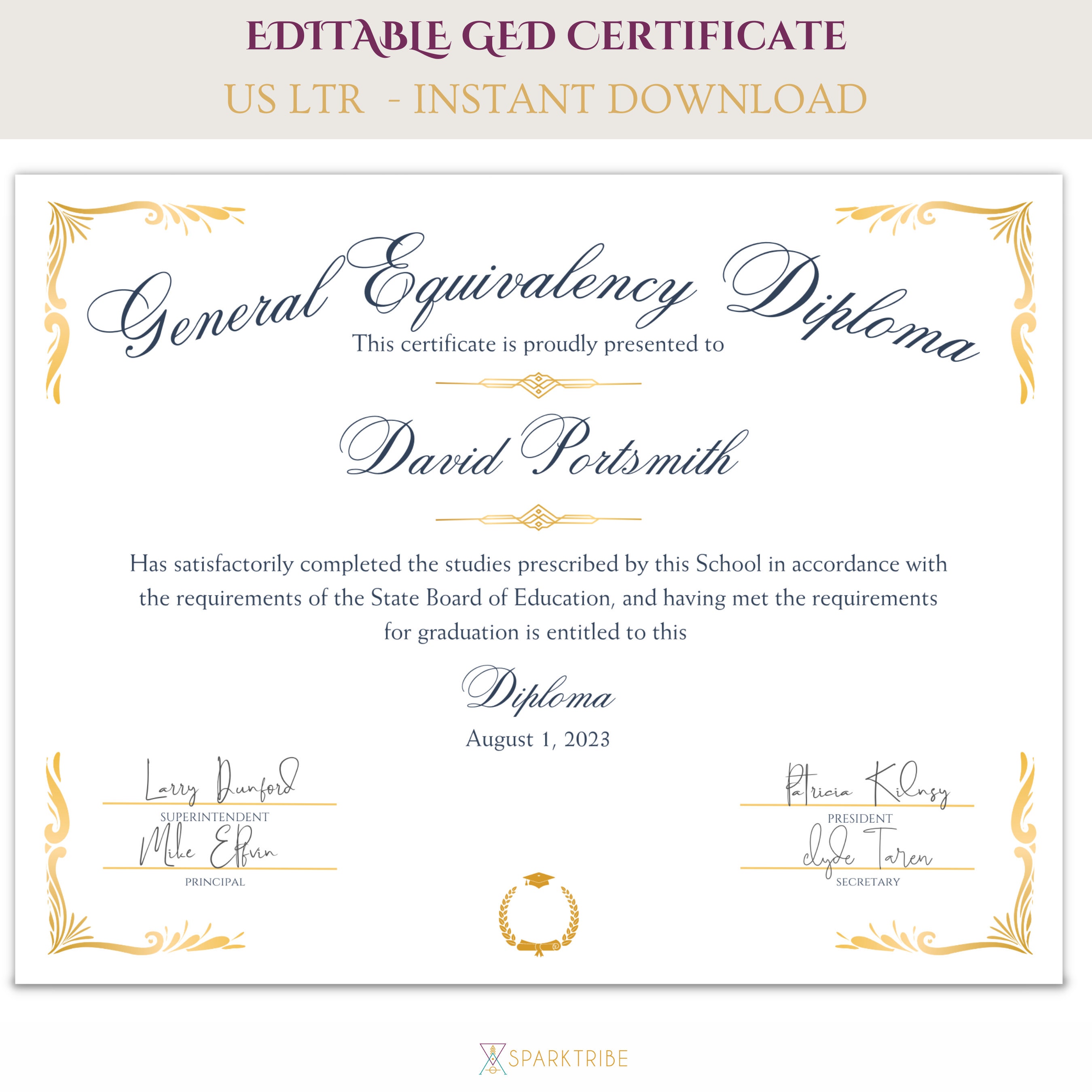 EDITABLE GED Certificate Template Printable High School, 52 OFF EDITABLE GED Certificate Template Printable High School, 52 OFF