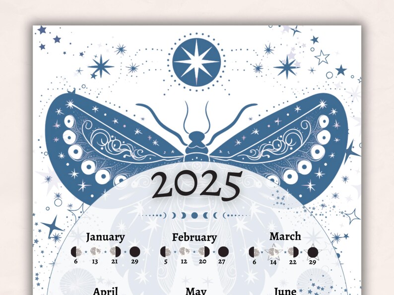 Moon Phase Calendar 2025 PDF, Printable Pdf for Lunar Magic