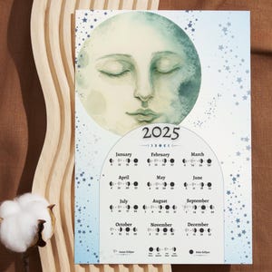 Lunar Phase Calendar 2025 PDF, Printable Pdf For Moon Magic Manifestation, Guide For Lunar Astrology, Astrology Calendar, Moon Phase 2025