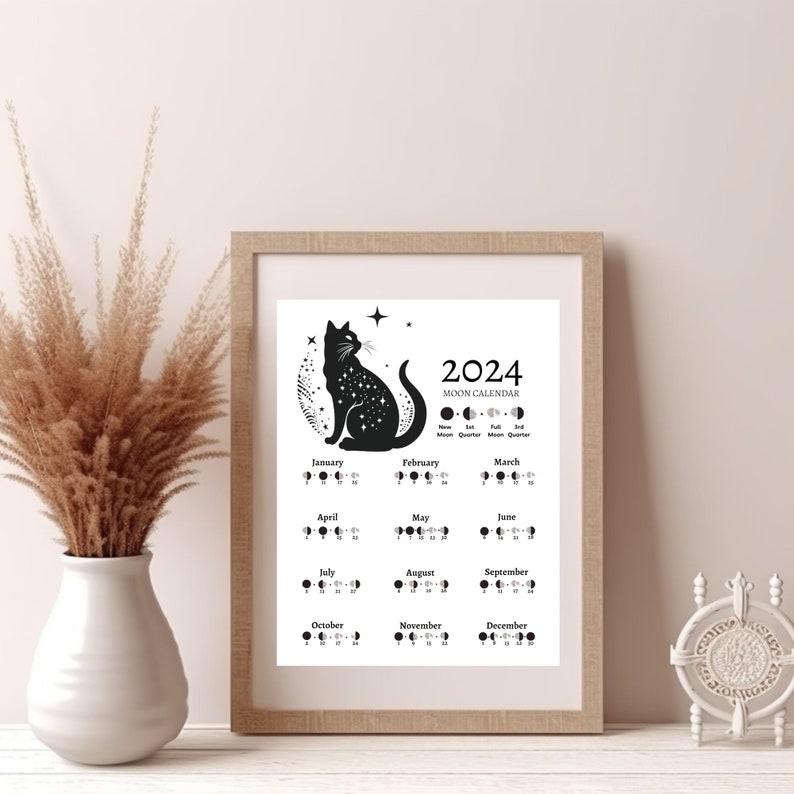 Moon Phase Calendar 2024 PDF, Printable Pdf for Lunar Magic