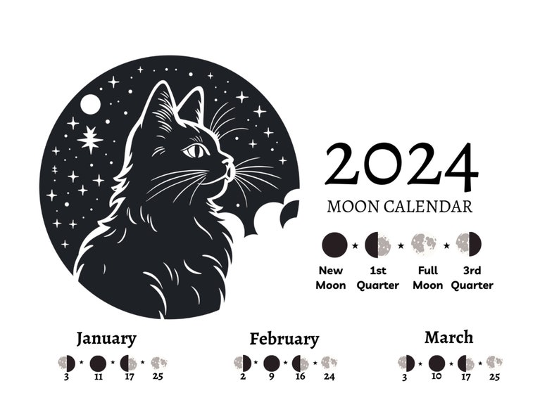Moon Phase Calendar 2024 PDF, Printable Pdf for Lunar Magic