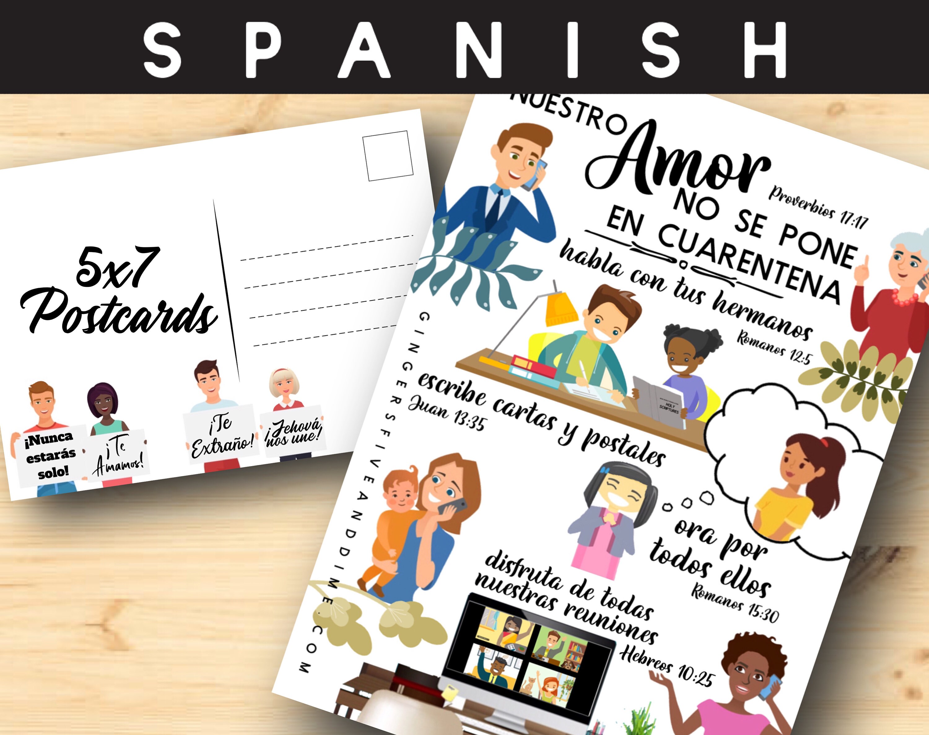 JW Postcards Spanish Our Love Can’t Be Quarantined - Pandemic Encoura…