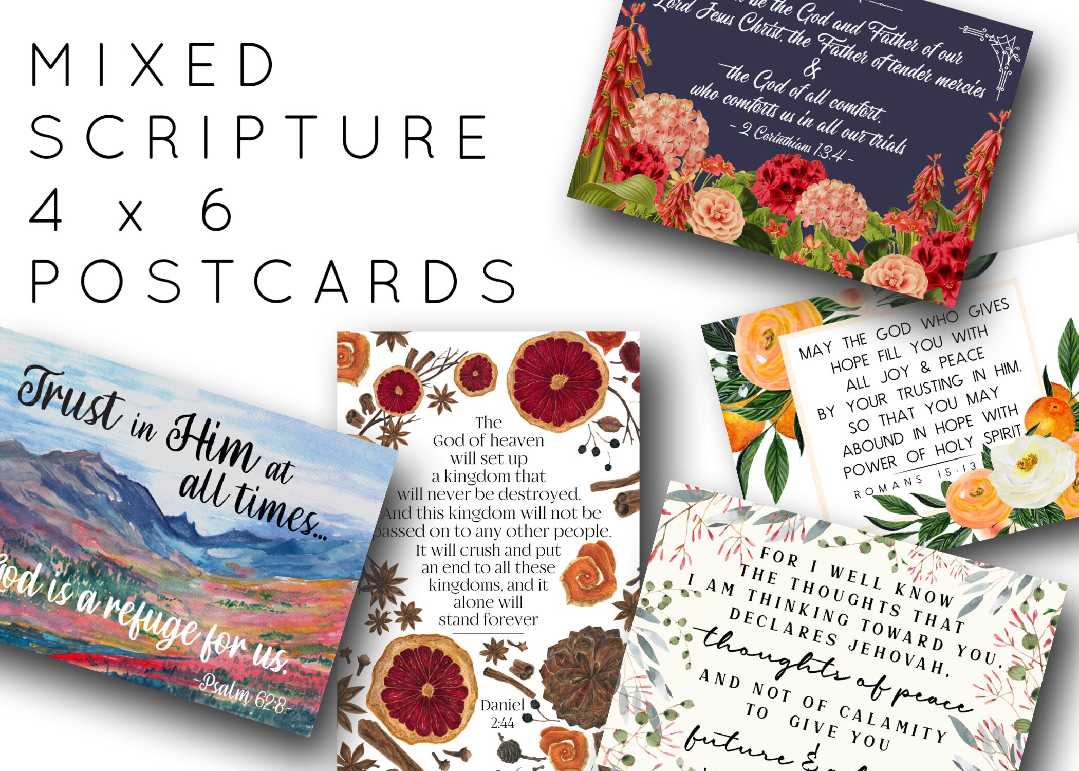 JW Postcards Mixed 4x6 Scripture Designs - Pandemic Encouragement