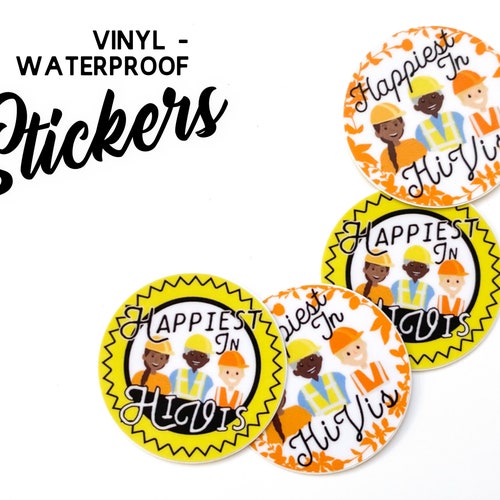 LDC DRC Volunteer Hard Hat Sticker Happiest in Hi Vis Etsy