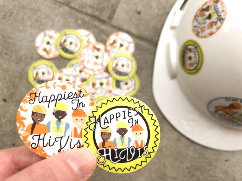 LDC DRC Volunteer Hard Hat Sticker Happiest in Hi Vis Etsy