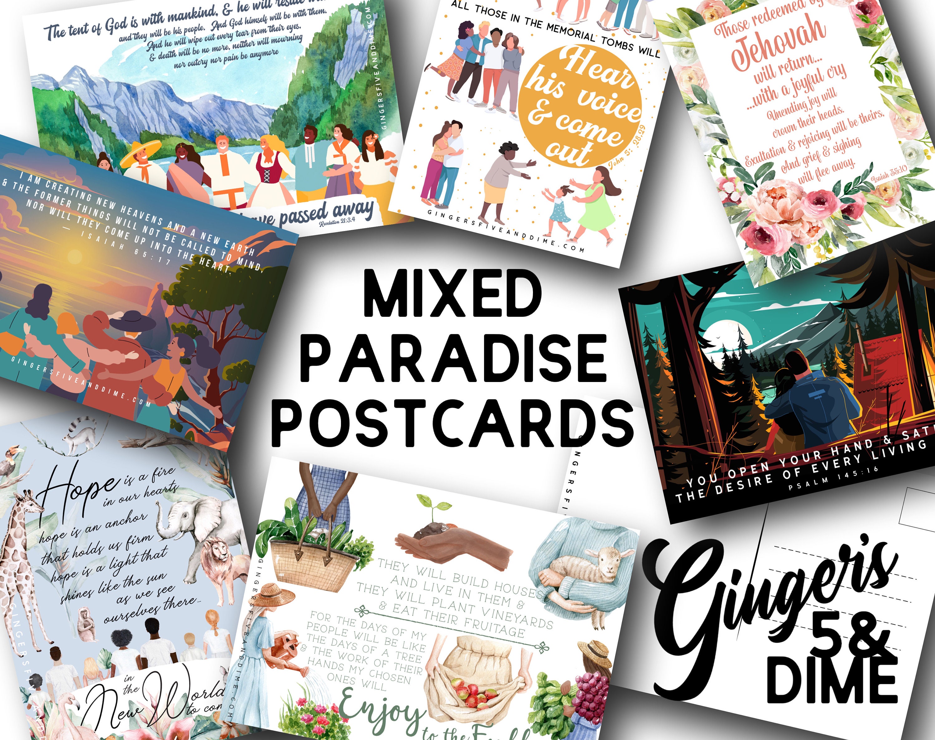 JW Postcards Mixed Paradise Designs - Pandemic Encouragement