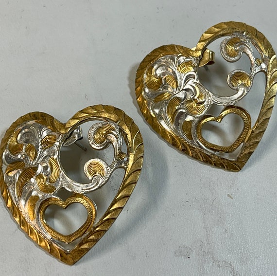 Western Style .925 Sterling Silver and Gold Heart… - image 4