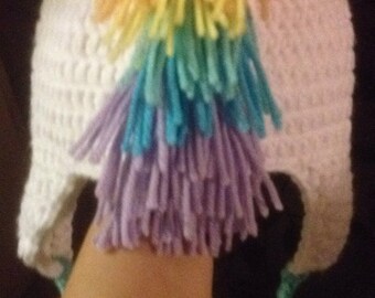 Crochet unicorn beanie