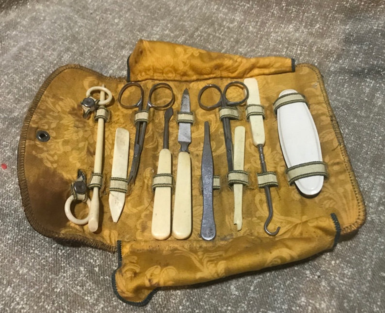 Vintage Travel Manicure Set French Ivory Manicure Set Etsy