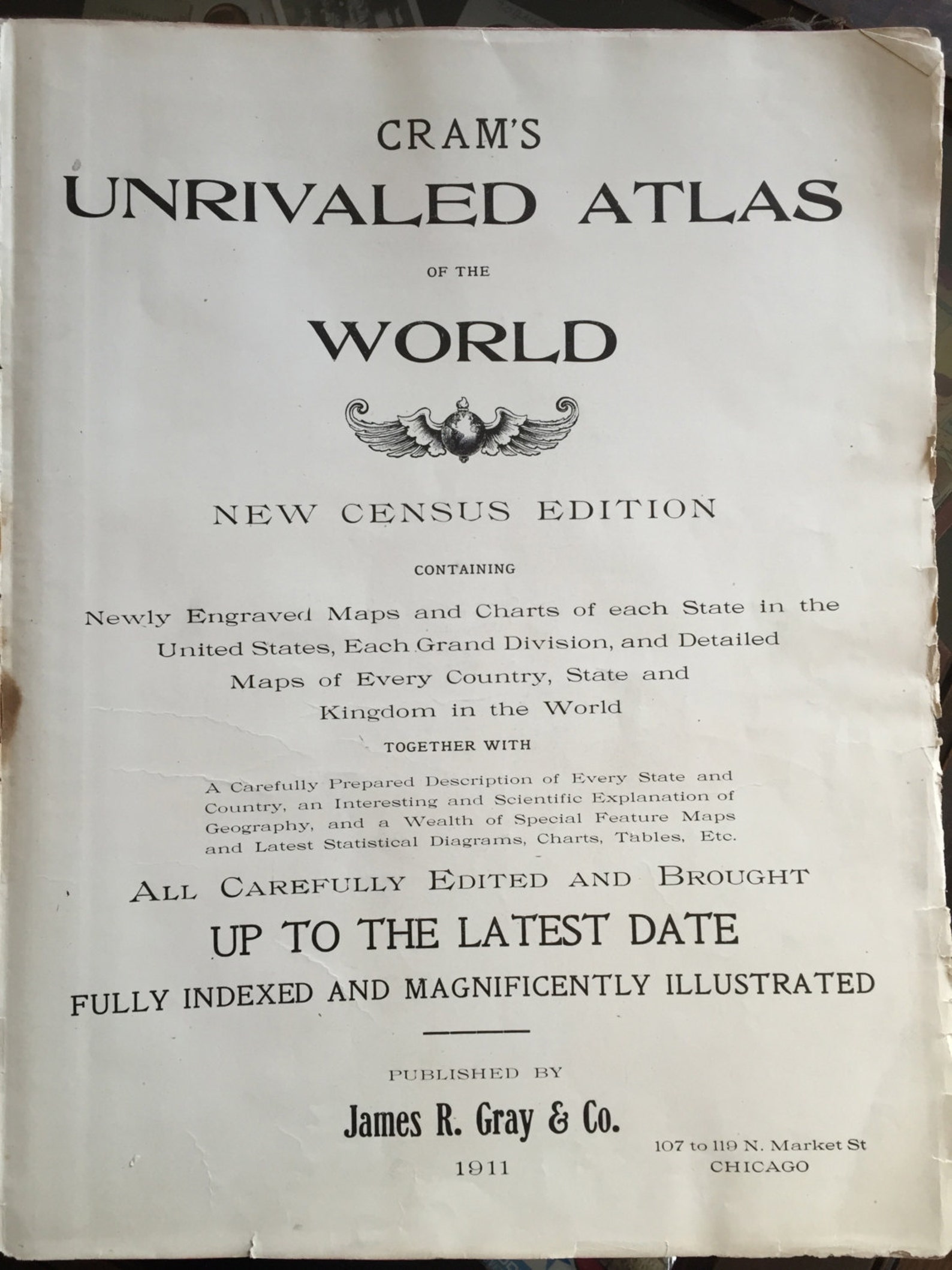 Cram's Unrivaled Atlas of World 1911 New Census Edition | Etsy