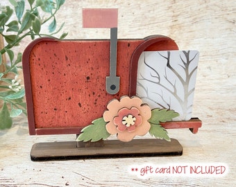 Porta tarjetas de regalo de San Valentín / Buzón con flores / Porta tarjetas de regalo independiente / Tarjeta de regalo NO incluida / 5" de alto x 4 1/4" de ancho