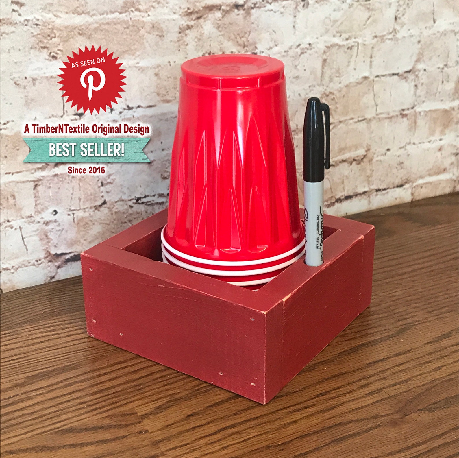 RED Solo Party Cup Holder Rustic Cup Holder Distressed Etsy