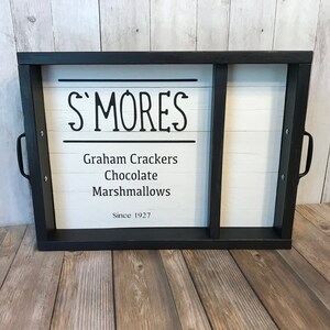 Black S&#39;mores Serving Tray ONLY | NO JARS | Farmhouse Serving Tray | 13&quot;H x 17.25&quot;W x 2.5&quot;D