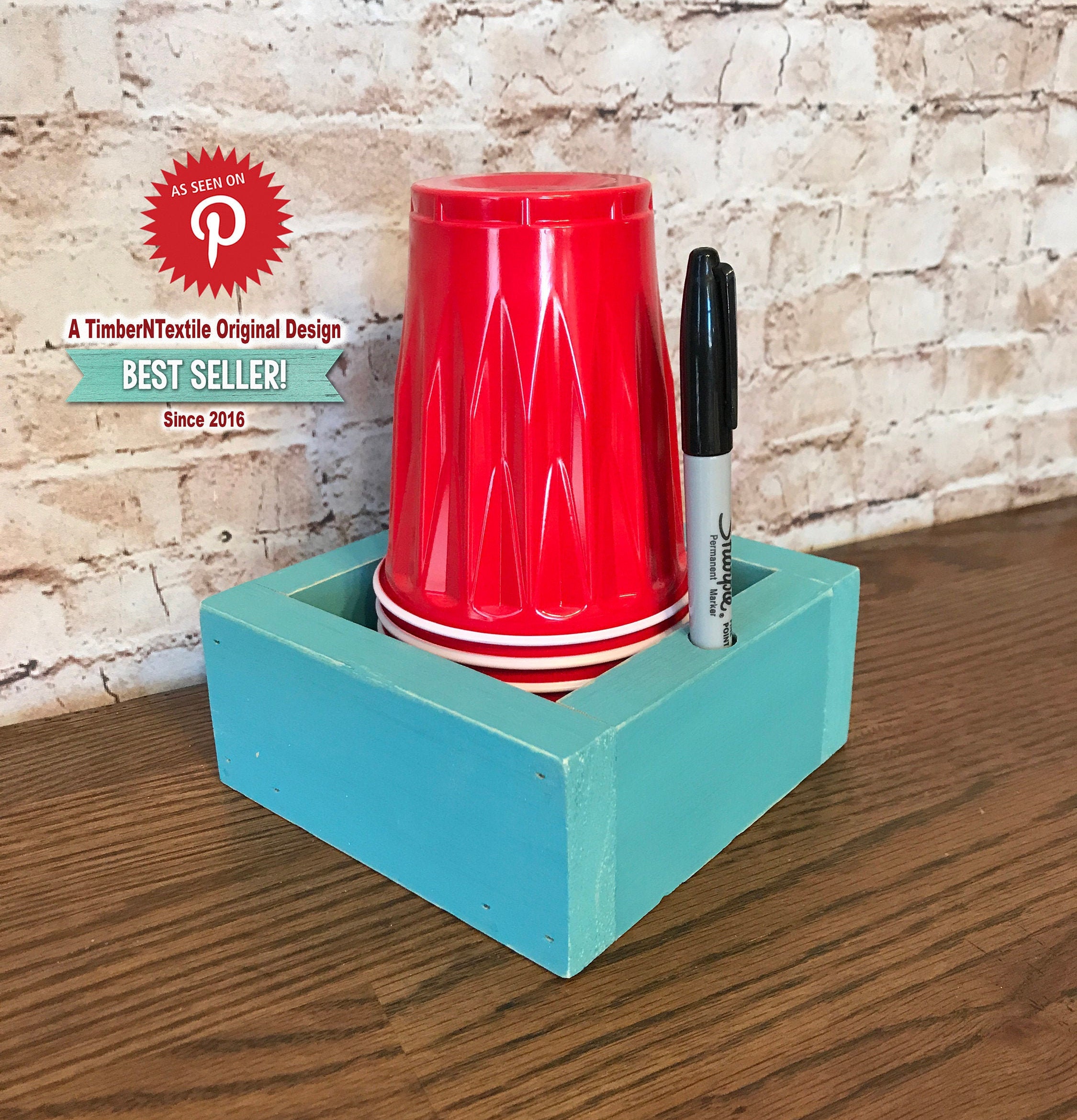 TEAL Solo Party Cup Holder Rustic Cup Holder Distressed Etsy