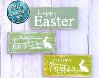 Happy Easter Sign | Easter Sign | Rustic Easter Sign | Wood Sign | 5.5" x 12"