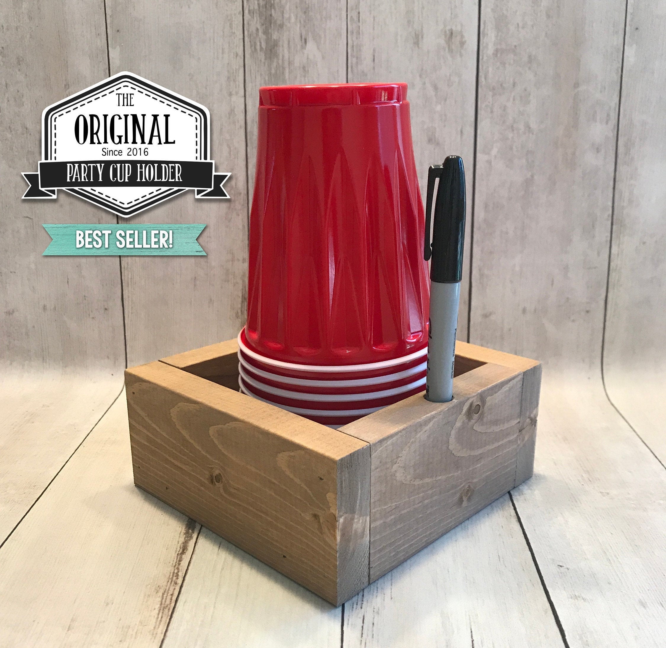 STAINED Solo Party Cup Holder Rustic Cup Holder Farmhouse Etsy