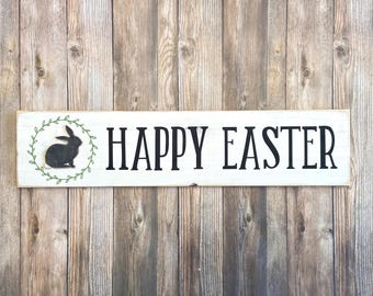 Letrero de conejito de Pascua / Letrero de conejito / Conejito con corona / 5.5" de alto x 23" de ancho