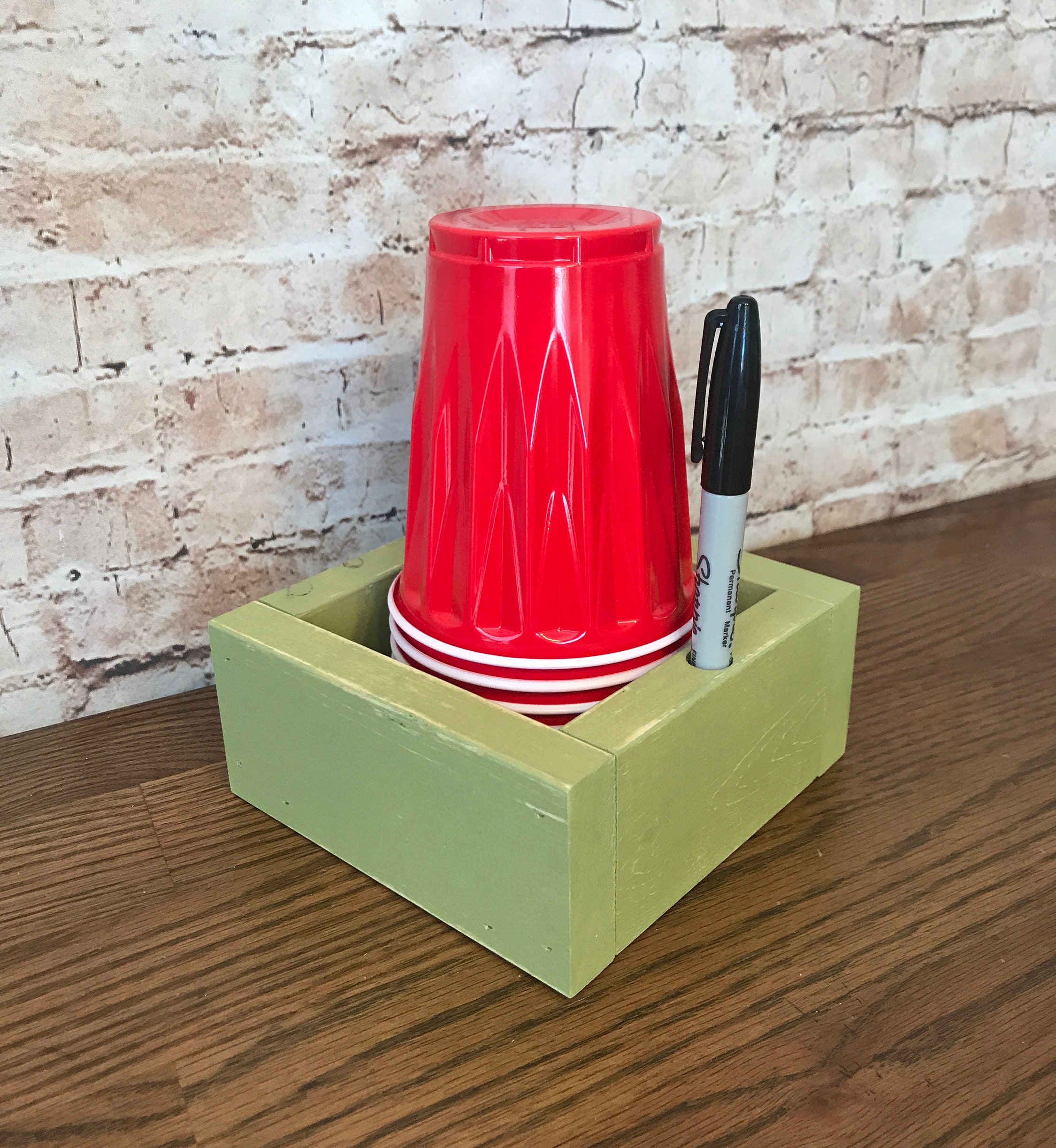 OLIVE GREEN Solo Party Cup Holder Rustic Cup Holder Etsy