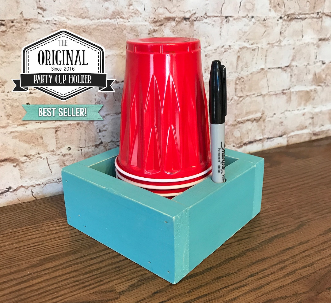 TEAL Solo Party Cup Holder Rustic Cup Holder Distressed Farmhouse Style