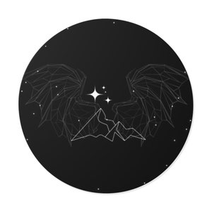 Runde Vinyl-Aufkleber mit Flügeln und Sternen