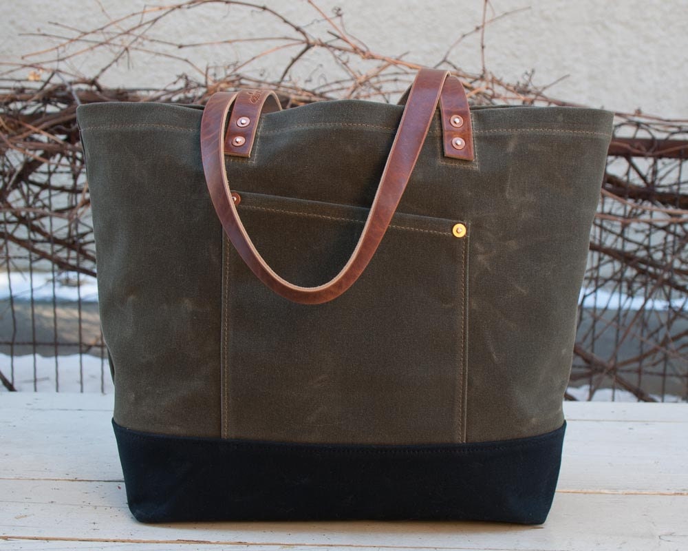 Waxed Canvas Market Tote Bag FREE Standard Shipping in US - Etsy