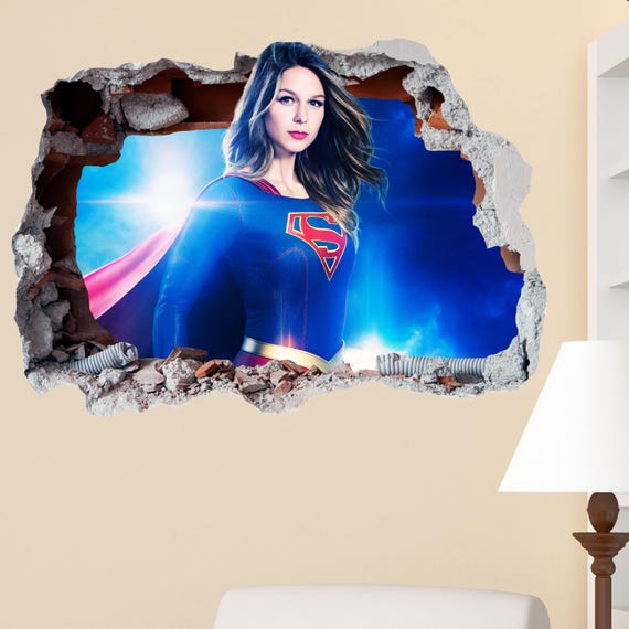 Bedroom 2 SUPER MARIO WALL CRACK HOLE IN THE WALL 3D STICKER Decal Mural