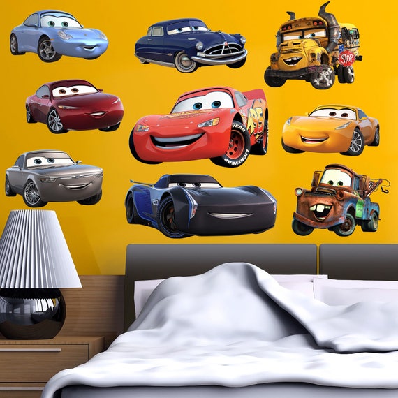 Cars 3 Wall Stickers Decal Home Decor Kids Bed Room Vinyl Art Etsy