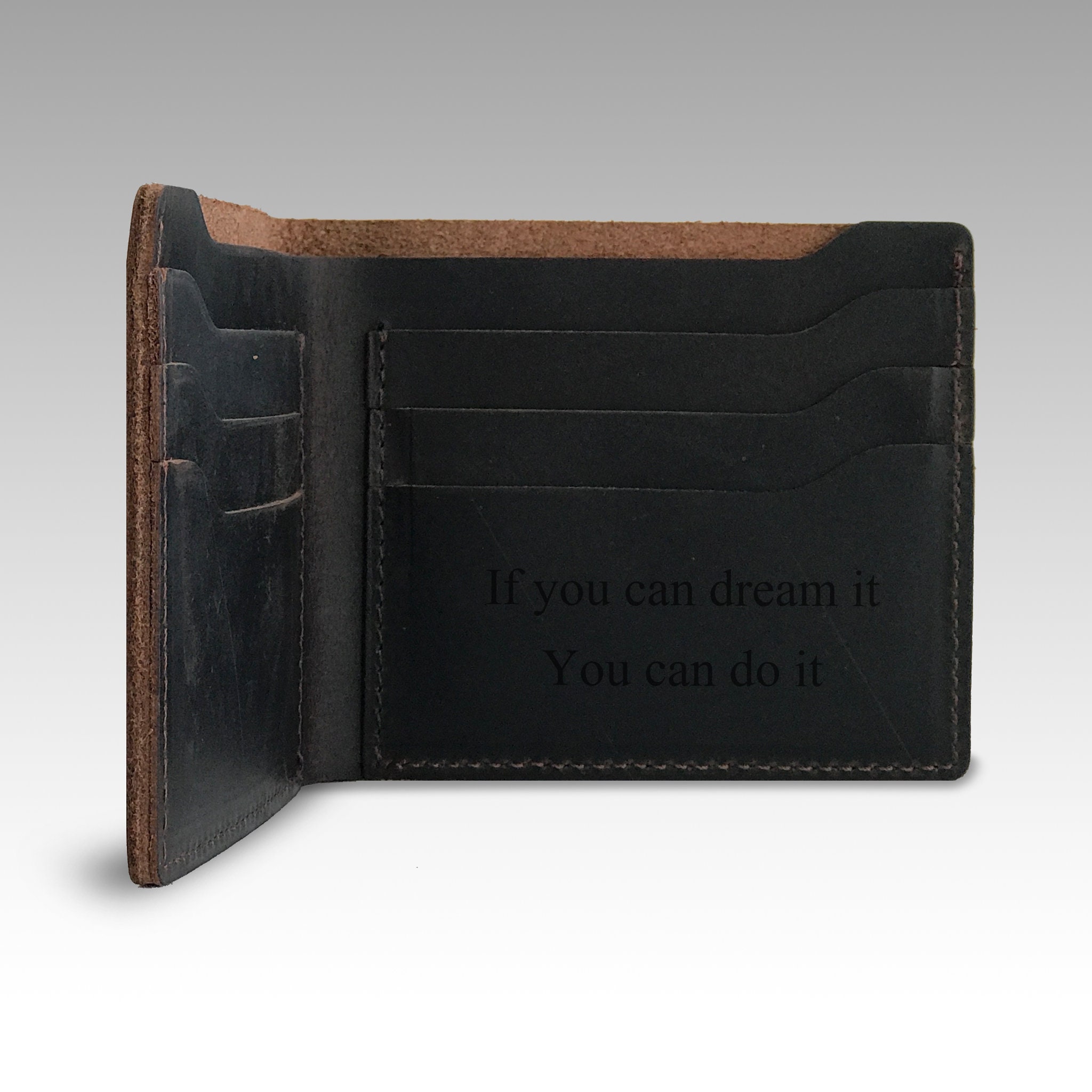 Engraved Men's Wallet Bifold Wallet Custom Wallet Etsy