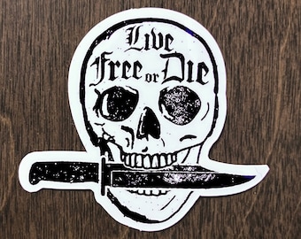 Live Free or Die Design Vinyl Weather-Resistant Sticker – Free Shipping