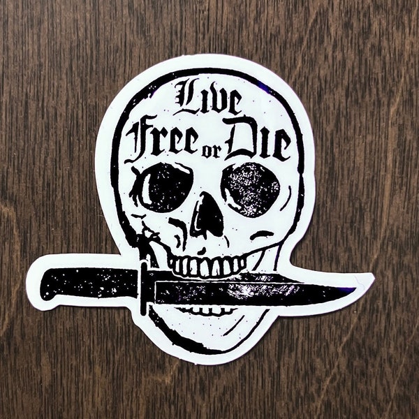 Live Free or Die Design Vinyl Weather-Resistant Sticker – Free Shipping